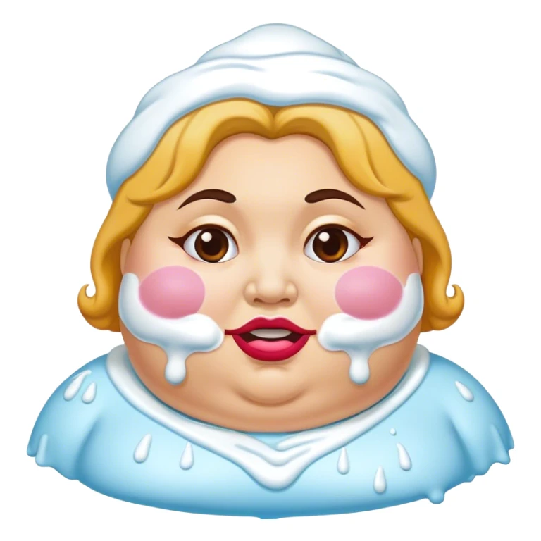 fat lady with frosting on face sticker
