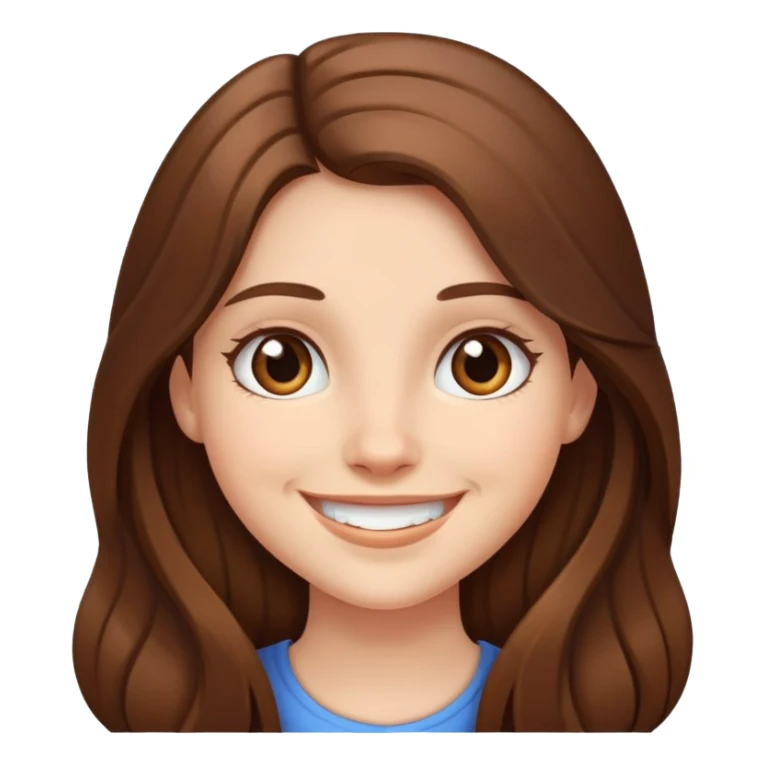 Girl with long hair smiling sticker