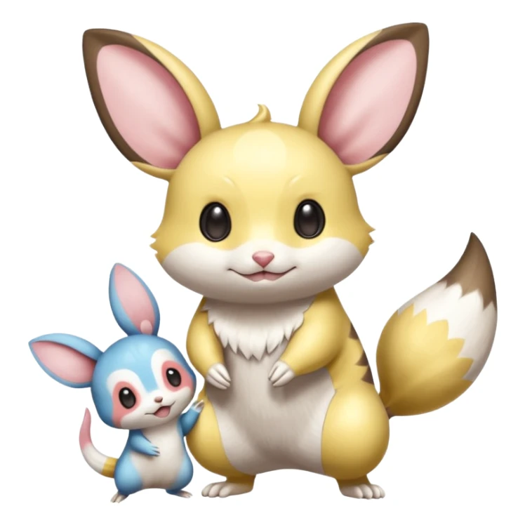 Tropical Exotic Minccino-Genet-Pachirisu-Emolga-fusion  sticker