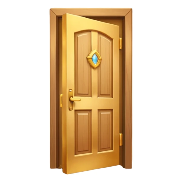 opened door with golden light coming out sticker