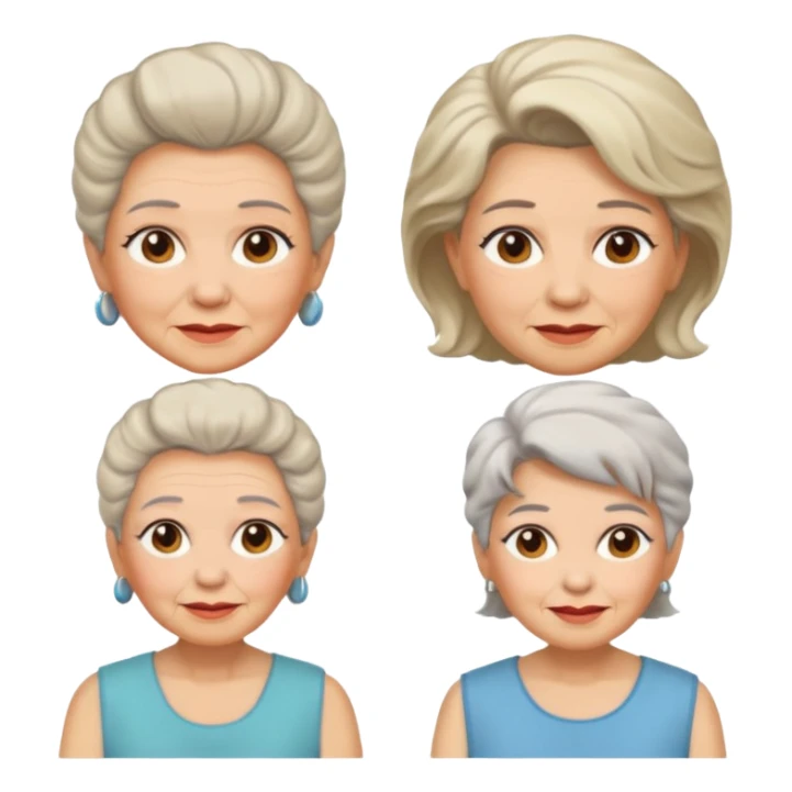Old Women In Sleeveless, different hair sticker
