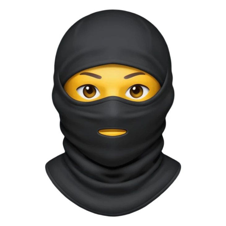 Black fabric Limbless balaclava ball sphere sticker