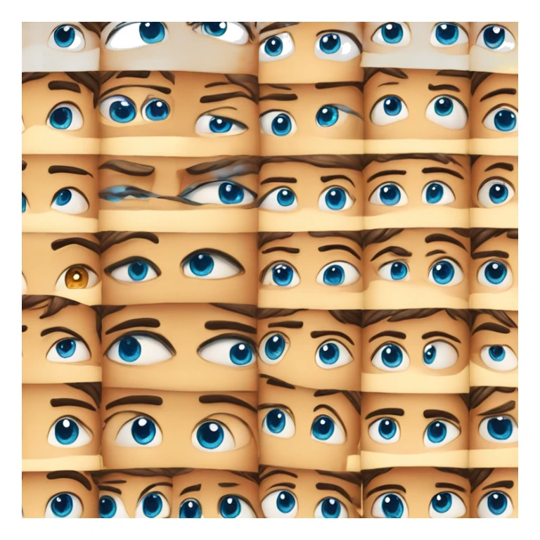 2 yeux bleu + 😄 yeux bleu avec des étoiles  sticker