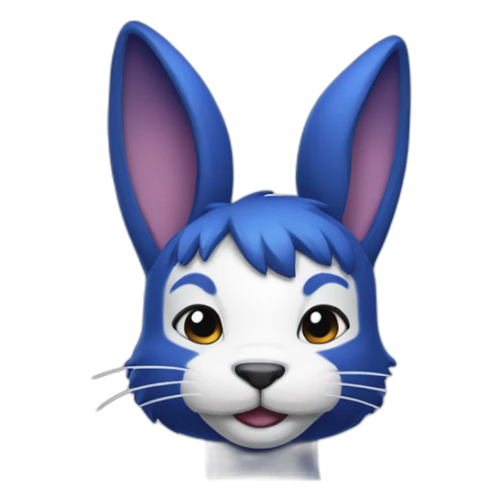 Muscular Anthro white rabbit with dark blue hair sticker