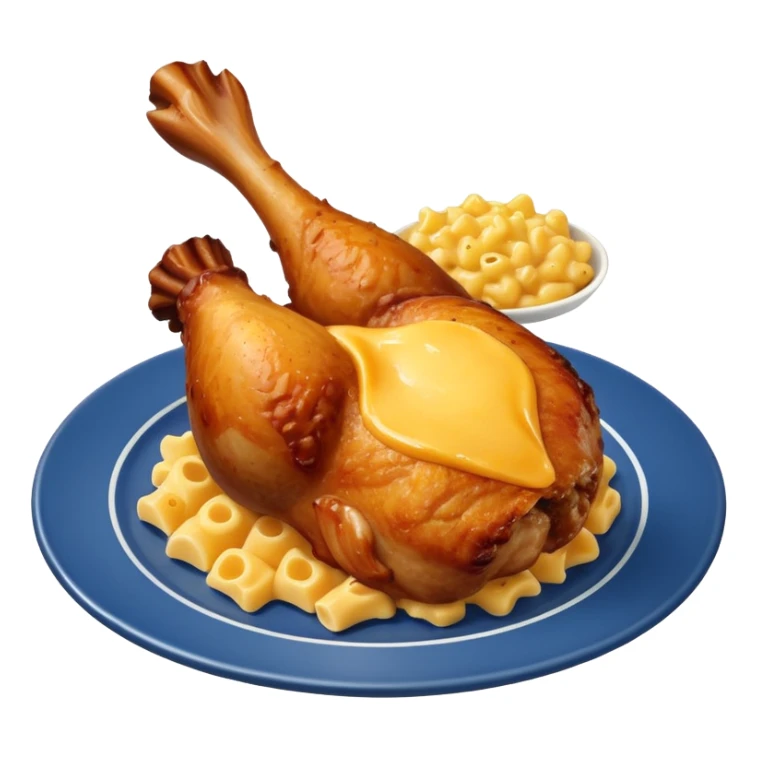 baked chicken leg with mac and cheese on the side sticker