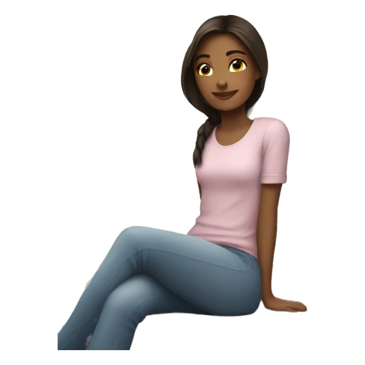 Brunette girl relax  sticker