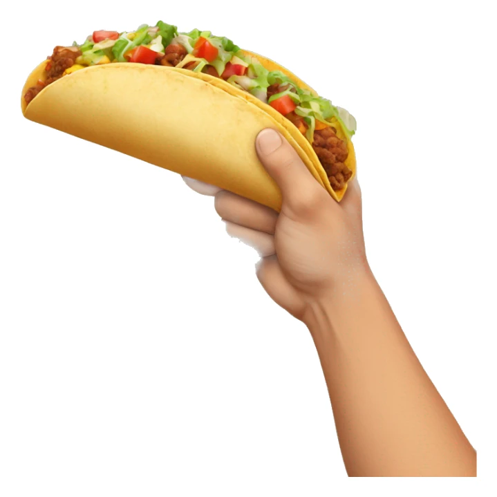 arm from elbow with a hand handing over a taco sticker