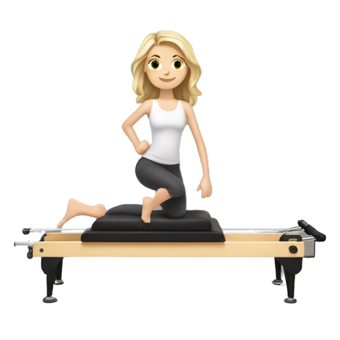 white girl on reformer Pilates sticker