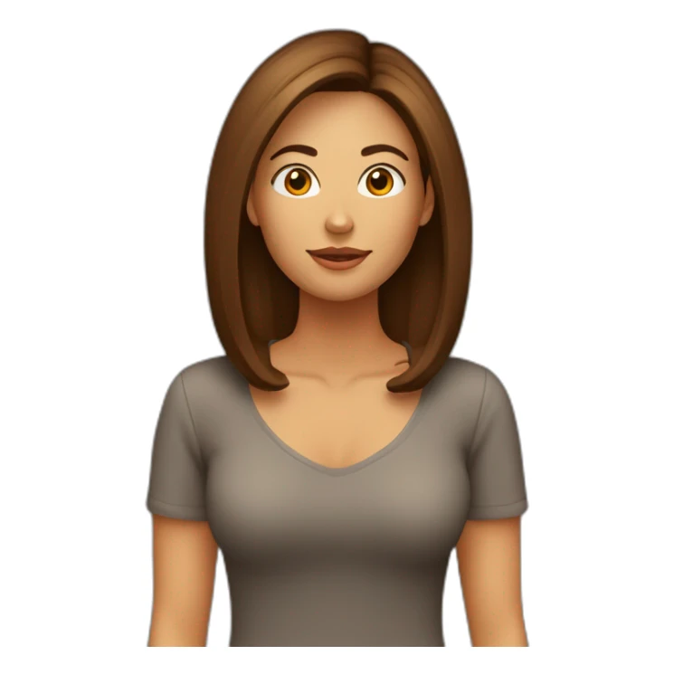 Mujer pelo marron nariz mediana con arito  cara redonda sticker