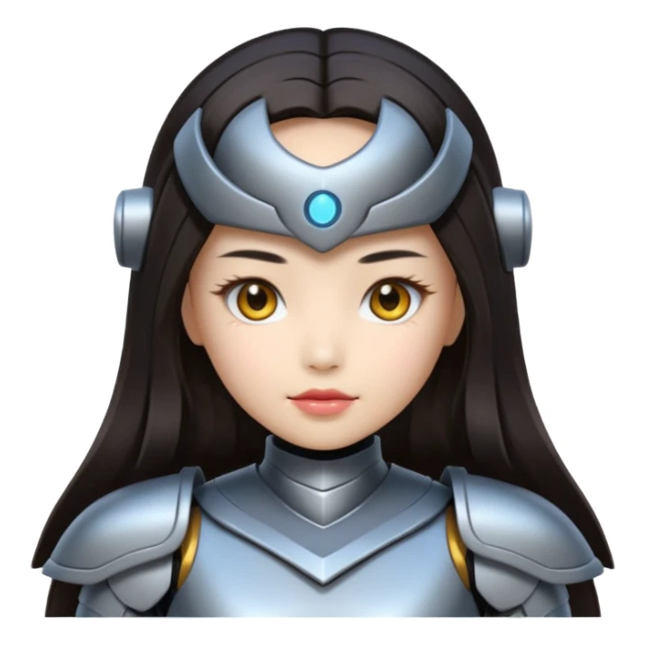 chinese babe ai robot long dark hair emoji warrior sticker