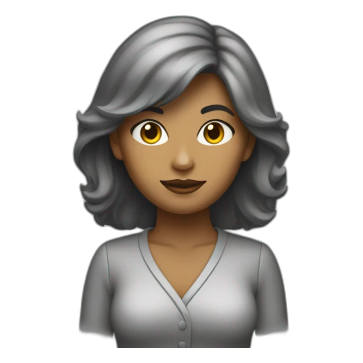 mujer mayor pelo oscuro con gato gris sticker