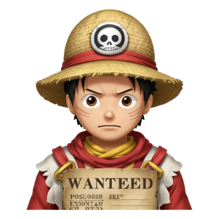 Luffy in gear five and background with wanted poster sticker