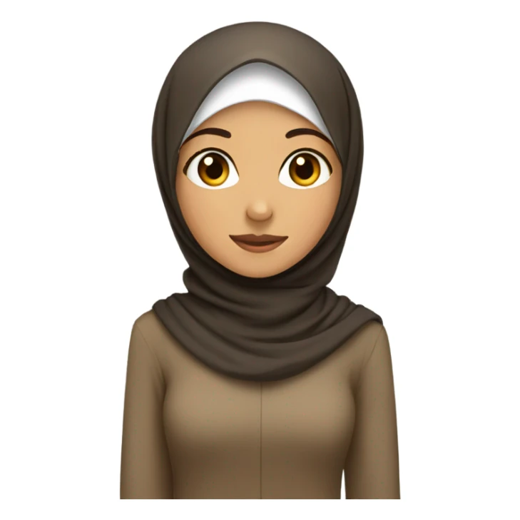 Muslim girl wearing brown hijab sticker
