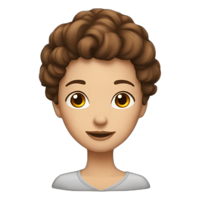 Hug man bold hair woman short brown hair sticker