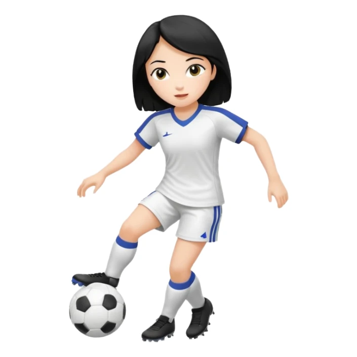 girl tha plays soccer black hair white sticker