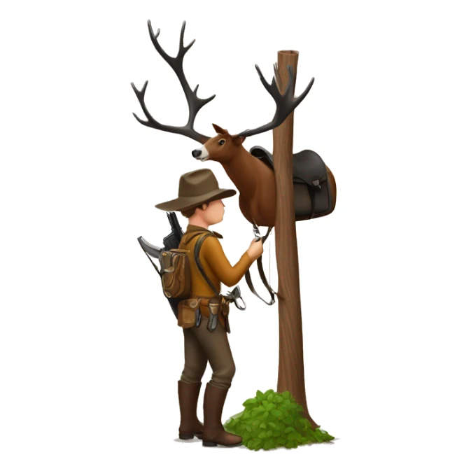 Hunter saddle hunting from a tall tree stand sticker