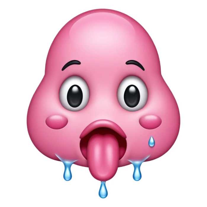 une lanque qui pend avec une goutte de bave sticker