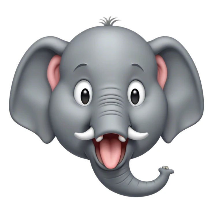 Cinematic Cute Yawning Elephant Portrait Emoji, Head tilted slightly with a dramatic, wide-open yawn, showcasing a soft, wrinkled gray hide with gently drooping ears and large, sleepy eyes, Simplified yet irresistibly adorable features, highly detailed, glowing with a soft, cozy glow, high shine, relaxed yet expressive, stylized with a touch of tender whimsy, bright and endearing, soft glowing outline, capturing the essence of a drowsy yet affectionate elephant, so drowsy it feels like it could stretch out of the screen and curl up for a nap! sticker
