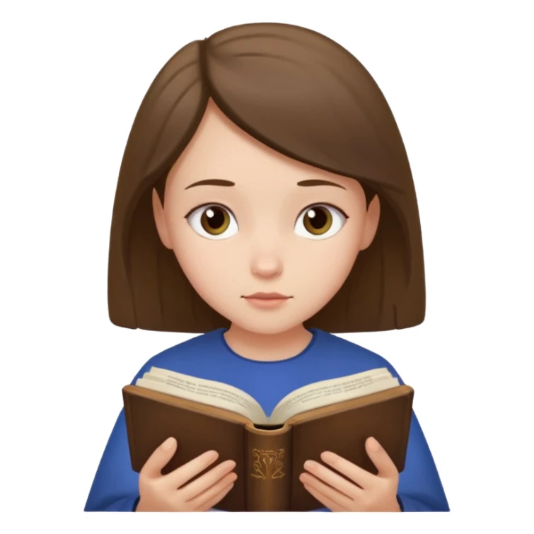 a girl reading the Bible, simple and expressive, no text sticker