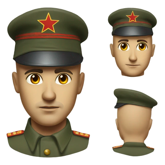 photorealistic serious soviet soldier 1960s sticker