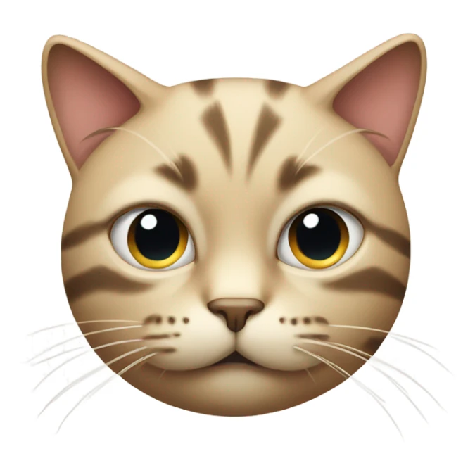 Cat emoji doing side eye and has a serious face sticker