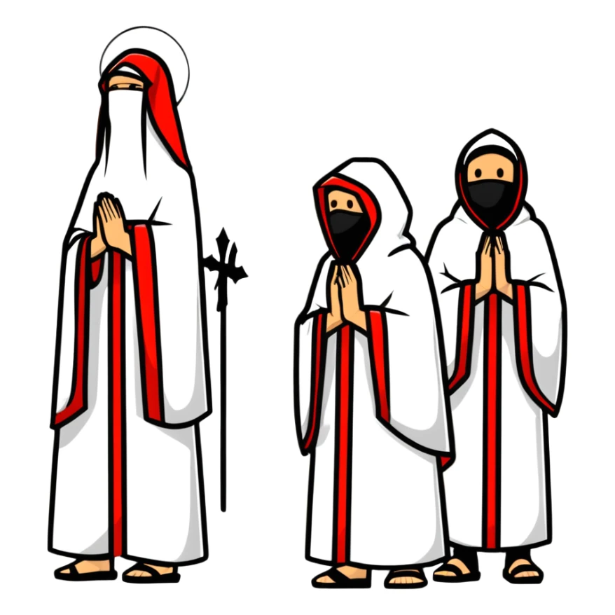 Spanish Holy Week procession with hooded nazarenos sticker