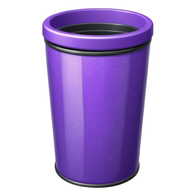 Glitter Purple and Cian  metal rubbish bin office sticker