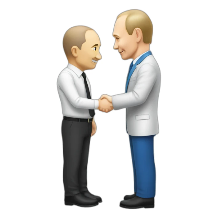Vladimur putin shakes hand with spobob sticker