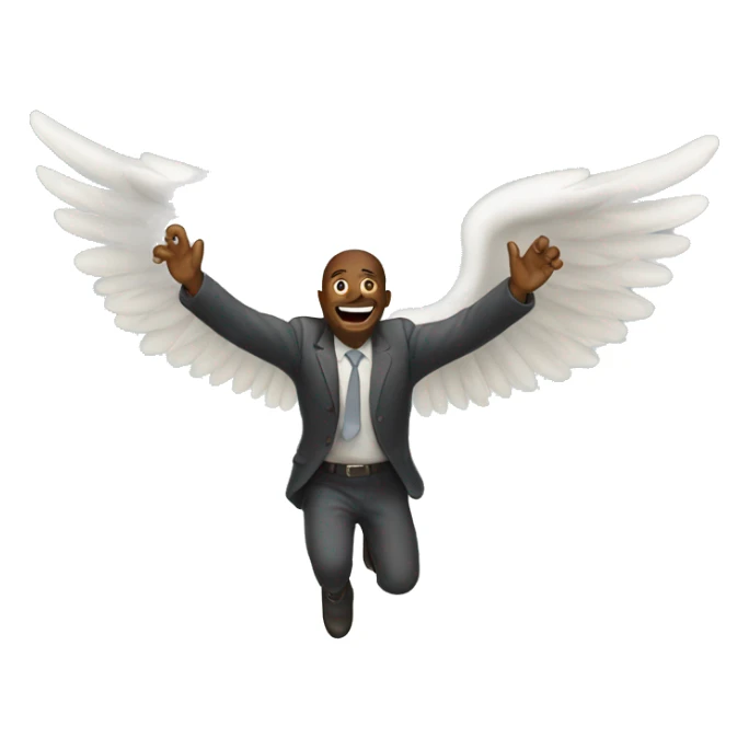 A man flying to heaven  sticker