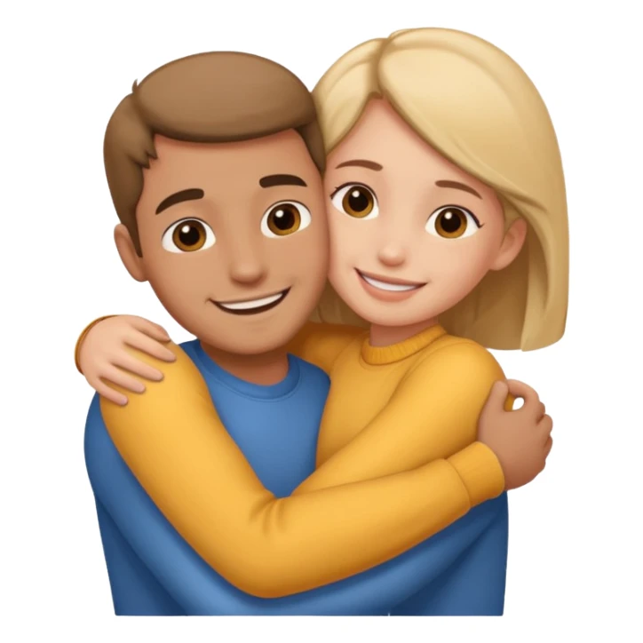 Texte ´Gros câlin’, en dessous un homme serre sa sœur dans ses bras sticker