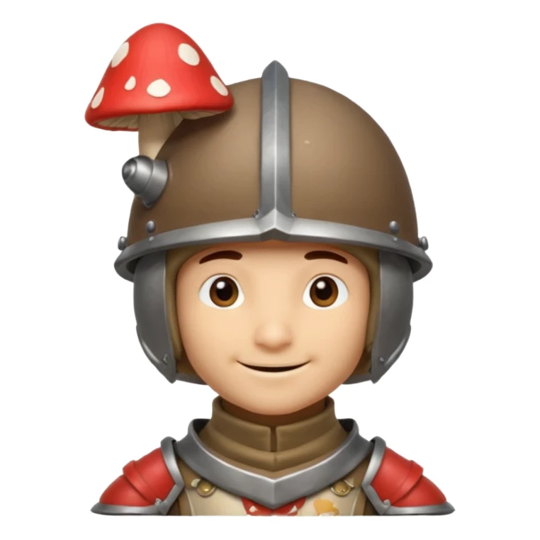 mushroom knight portrait, head and shoulders only, mushroom cap helmet, tiny armor collar, heroic smile, fantasy vibe, 3D cartoon, mobile game icon style, clean background, no text, no watermark
 
 sticker