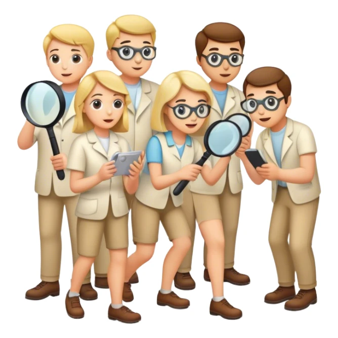 many white people, searching, hobbies, interests, magnifying glass, users, explore, activities, find, discovery, passion, pursuit sticker