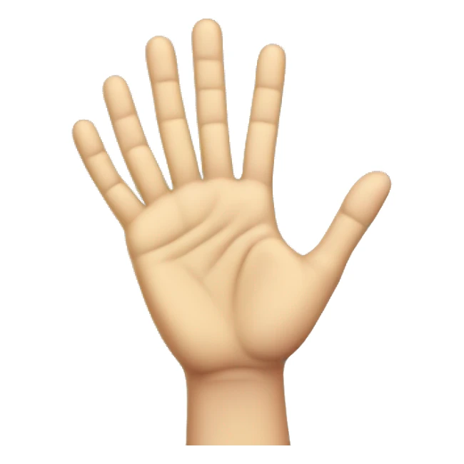 5 finger palm with giltter on it sticker