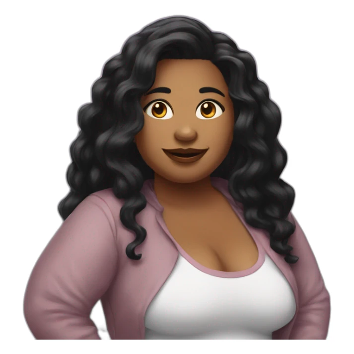 Da'Vine Joy Randolph straight black hair fat sticker