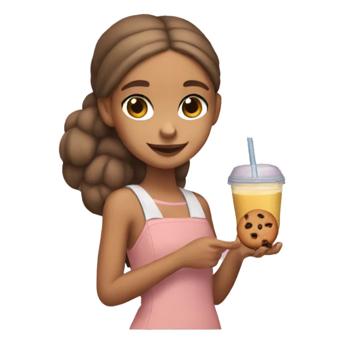 ariana grande with a tan holding a cookie and juice sticker