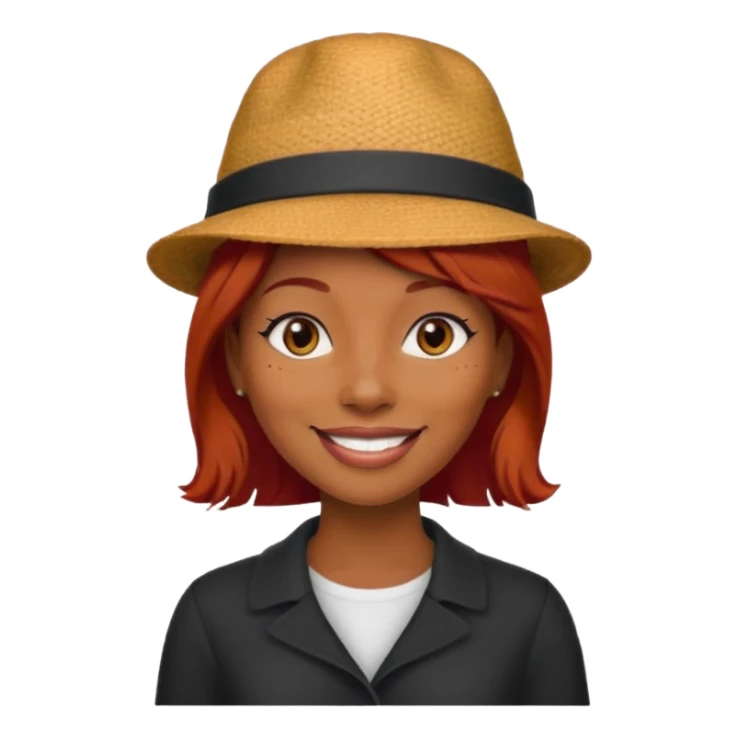 hatted and red haired black woman sticker