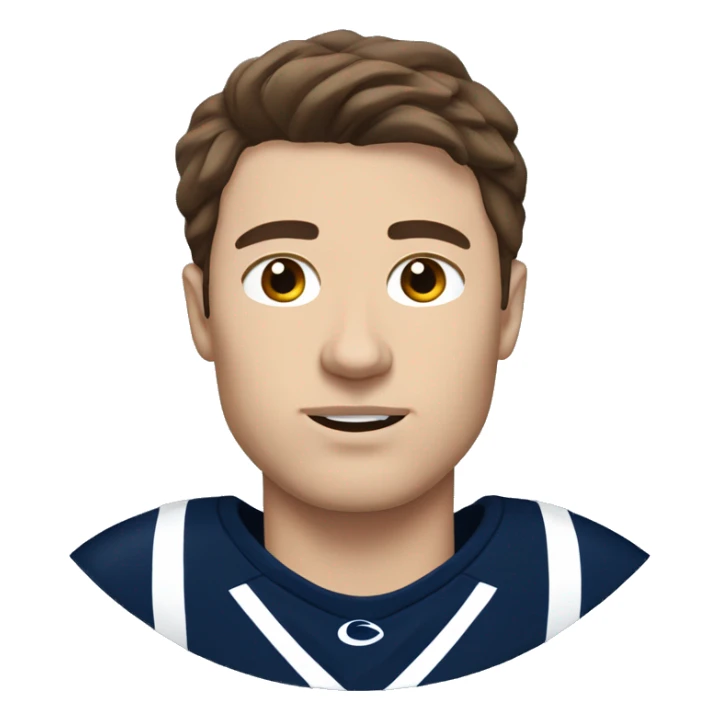 Guy with brown hair wearing a Penn state jersey sleeping sticker