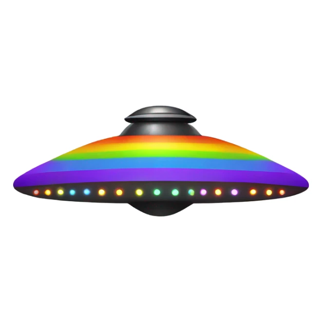 Rainbow ufo sticker
