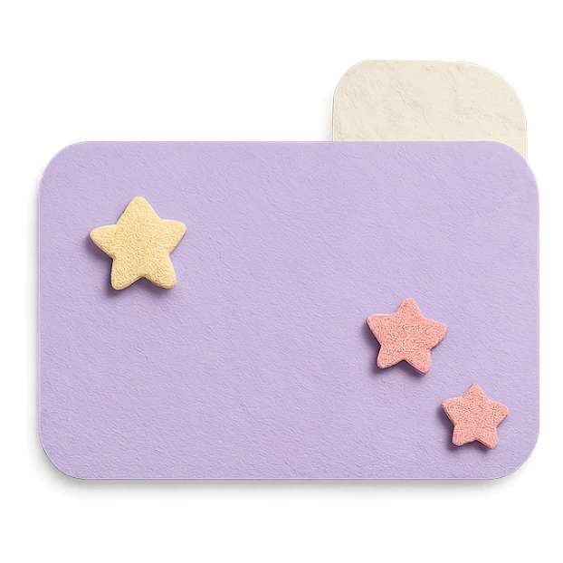 soft pastel cute tab divider with tiny stars with a pastel purple background sticker