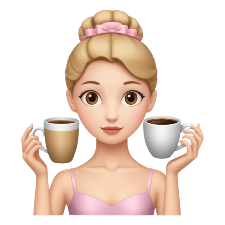 Bailarina con cabeza de taza de café  sticker