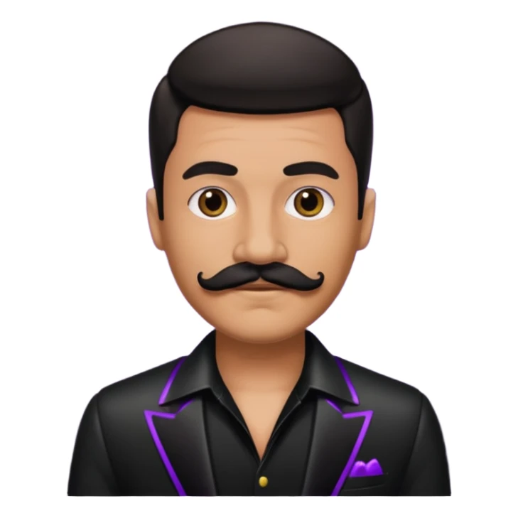 man with mustache with night club outfits sticker