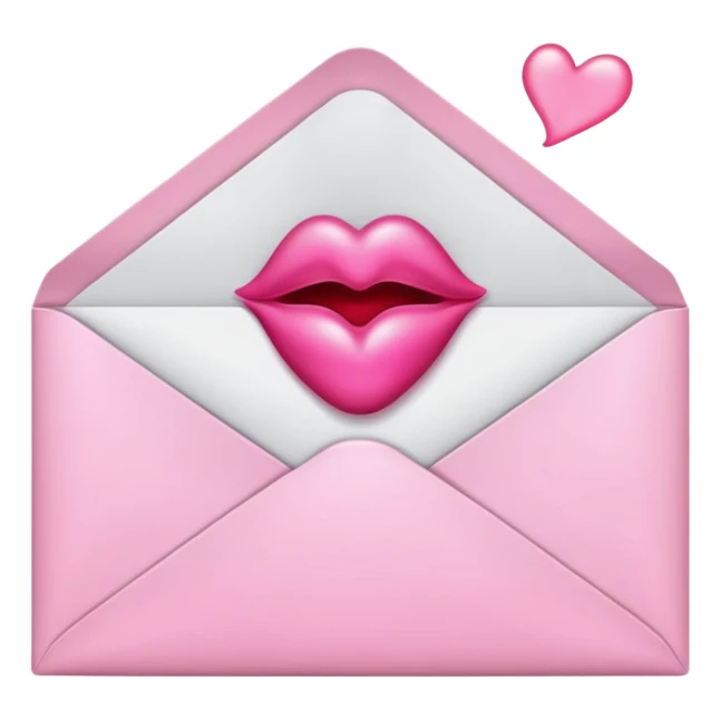💌 envelope sealed with a  pink kiss, glowing slightly. Obsession, desire, femininity. sticker