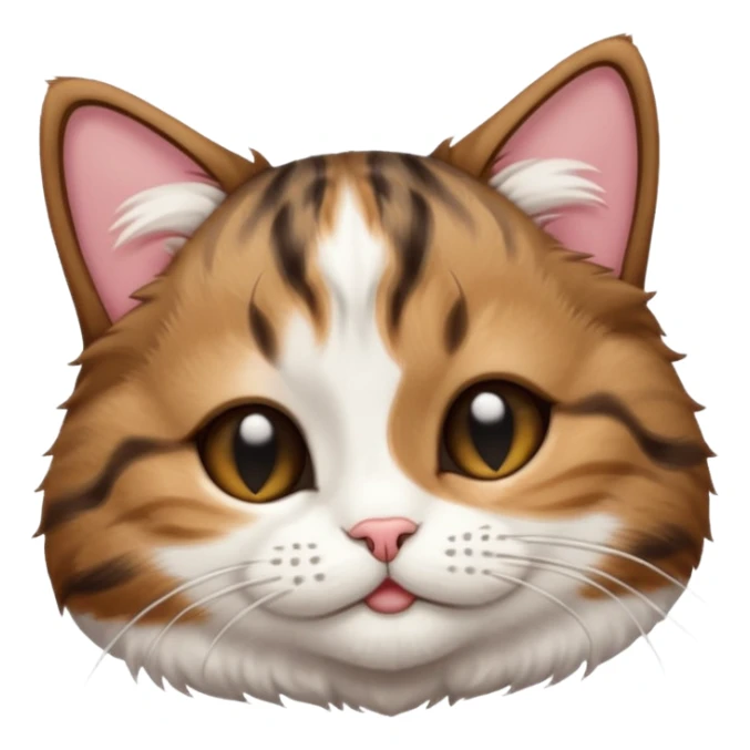 dark brown tabby and white small cat in funny positions upside down with eyes closed sticker