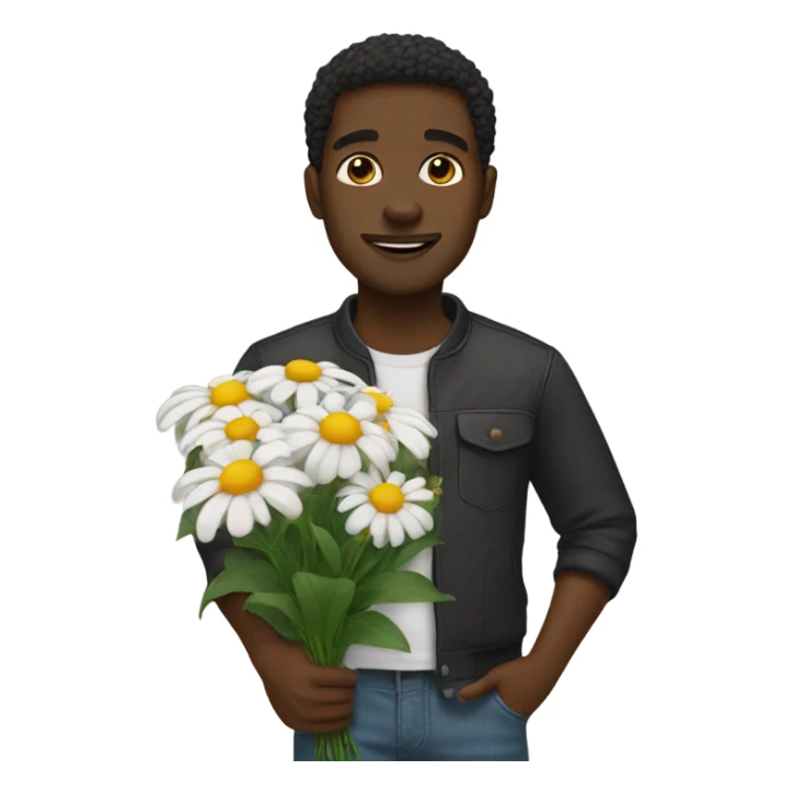 Black guy with flowers  sticker