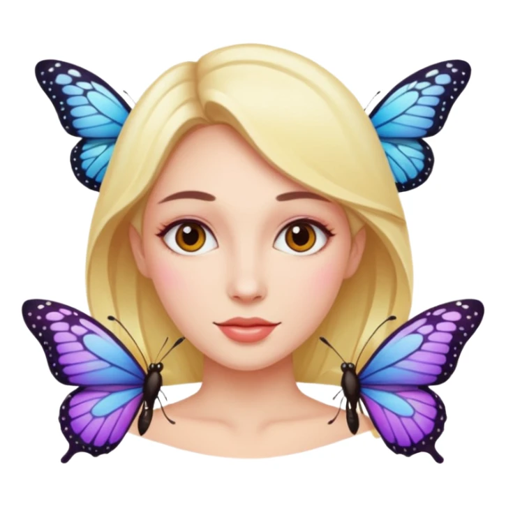 Woman wearing a butterfly sticker