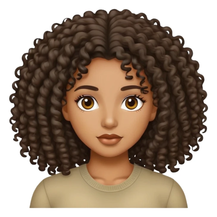 Black Latina with curly long hair  sticker