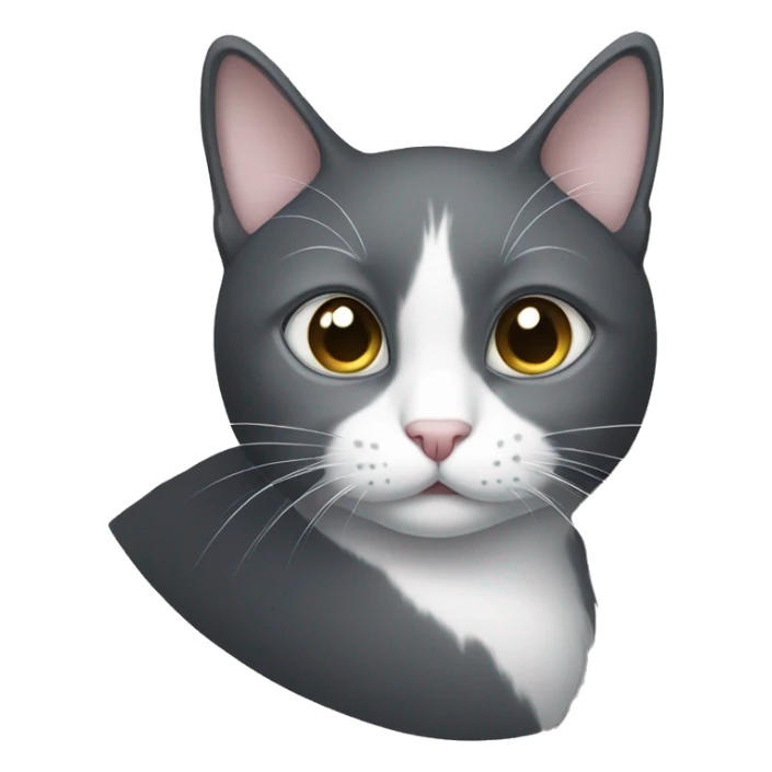 dark grey and white cat with grey eyes sticker