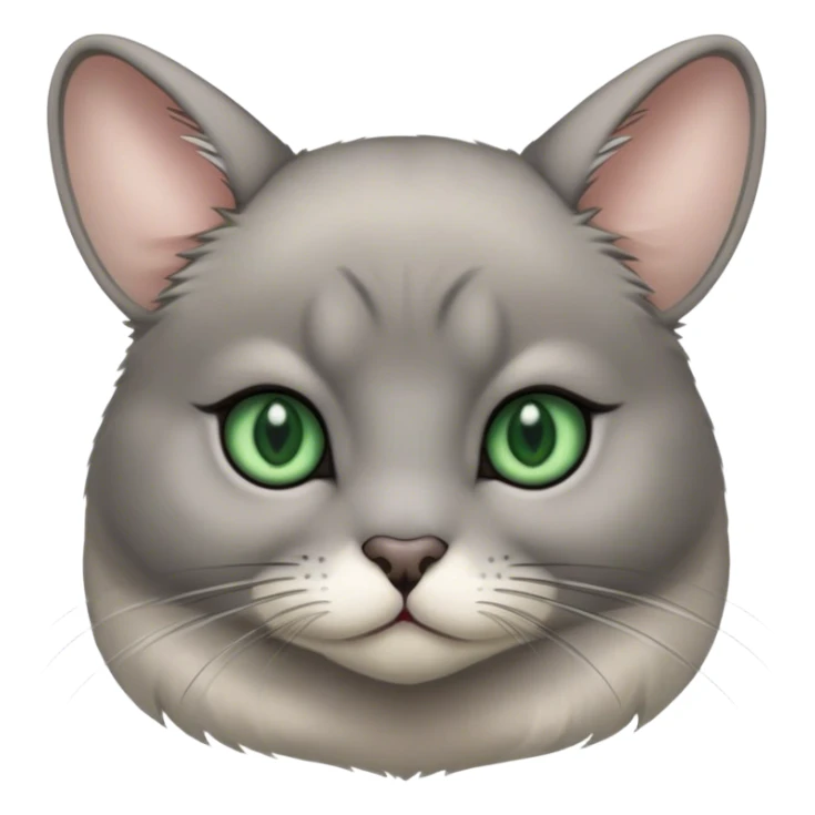 Grey hair and dark green eyes Chinchilla cat sticker