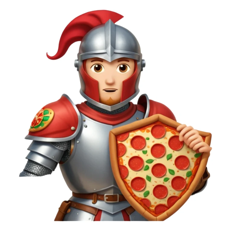 Pizza Knight his armor is piza box  sticker
