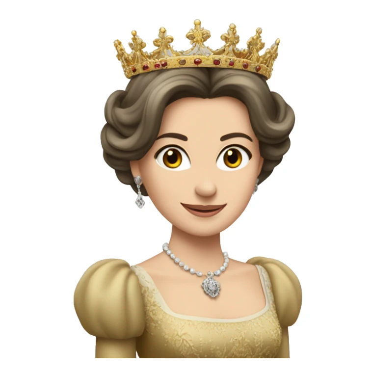 reina letizia con su corona de reina, pelo negro sticker